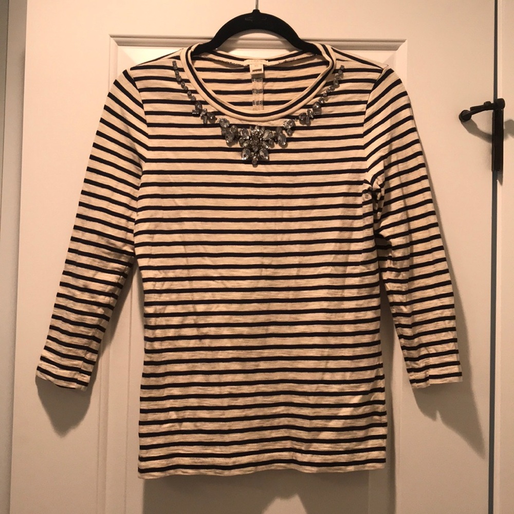 J. Crew jewel neck tee